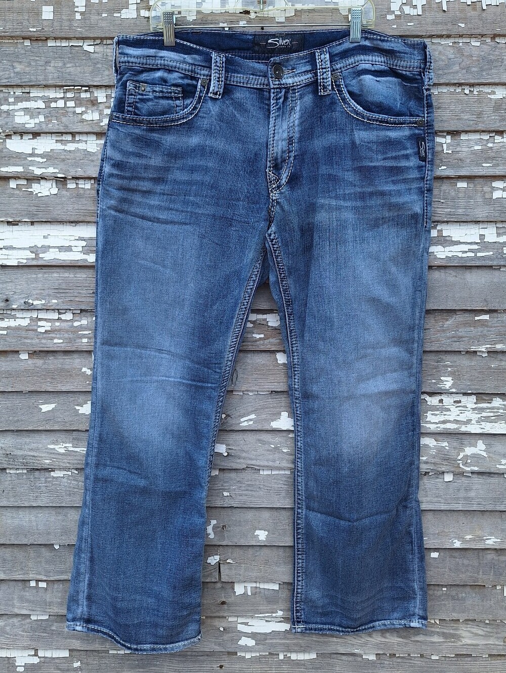 Silver Jeans Men’s Zac Straight Jeans in Medium Blue Size 36 X 32